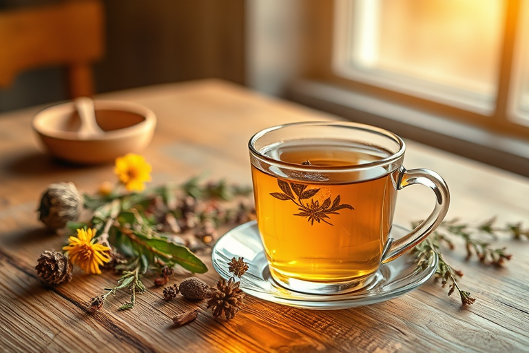 Estilo de vida tranquilo con infusión de hierbas